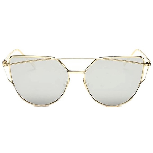 🆕 Cat Eye Mirrored Aviator Oversized Sunglasses - Picture 2 of 4